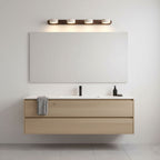 Indoor Duo Sconce with Yellow Travertine and Wood Finish