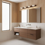 Indoor Duo Sconce with Yellow Travertine and Wood Finish