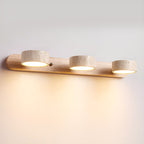 Indoor Duo Sconce with Yellow Travertine and Wood Finish