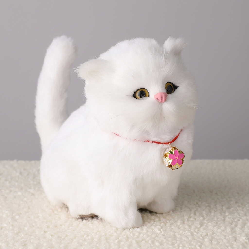 Interactive Realistic Tabby Robot Kitten, Walking and Meowing Robot Cat