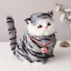 Interactive Realistic Tabby Robot Kitten, Walking and Meowing Robot Cat