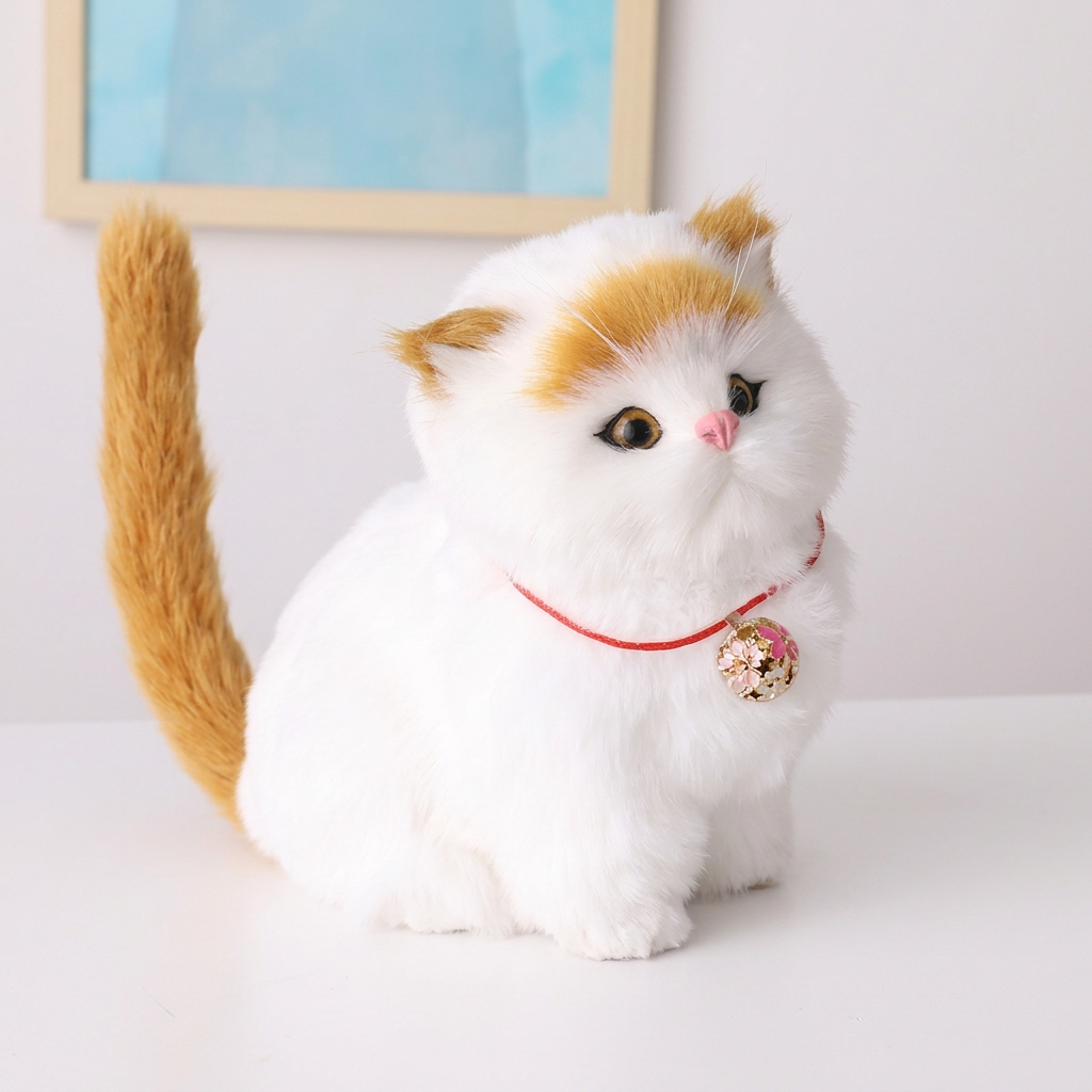 Interactive Realistic Tabby Robot Kitten, Walking and Meowing Robot Cat