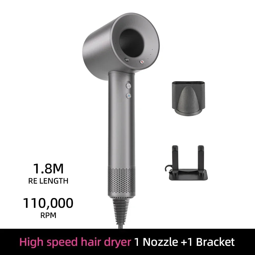 Ionic hair dryer with 200 million negative ions and intelligent temperature control