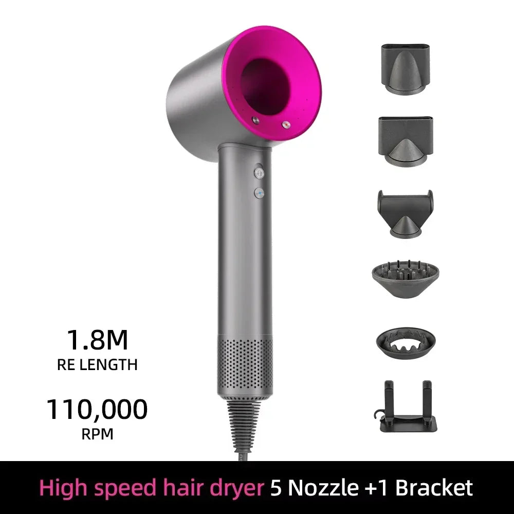 Ionic hair dryer with 200 million negative ions and intelligent temperature control