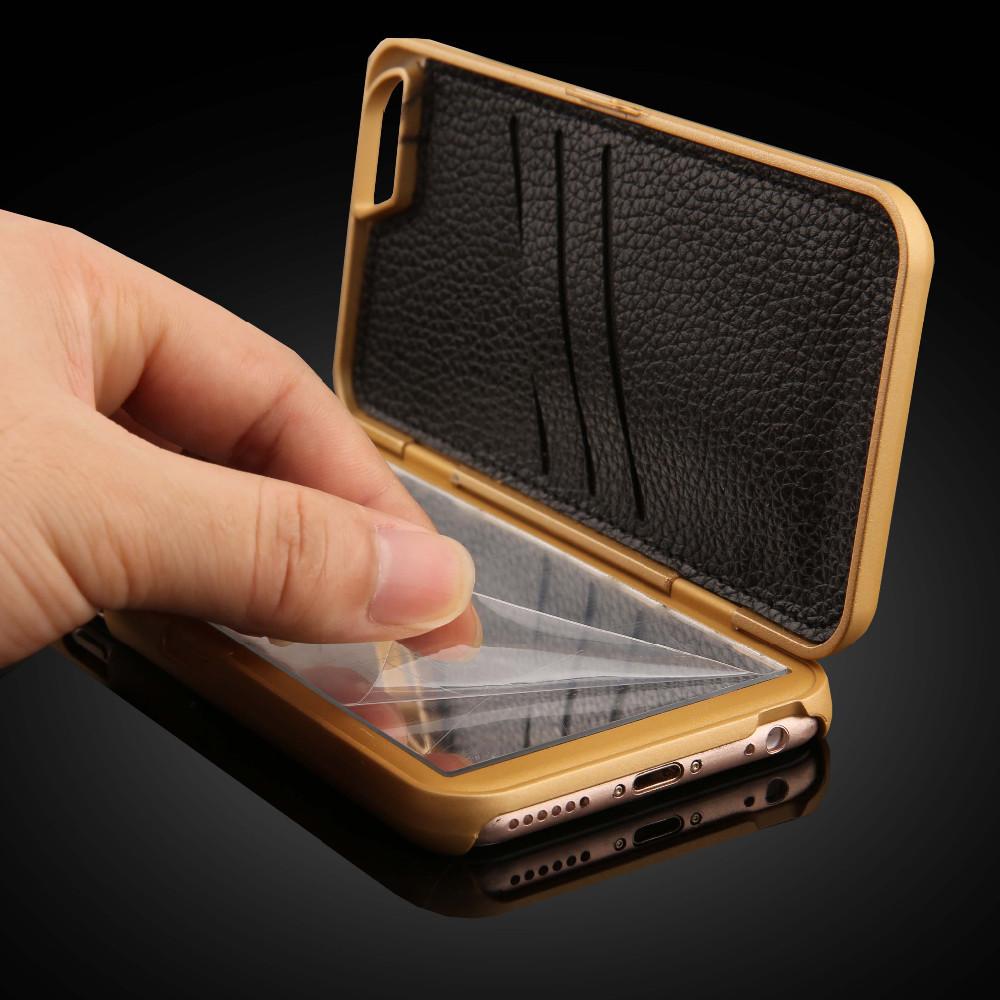 iPhone Case with Built-In Makeup Mirror, Card Slots and Kickstand