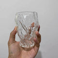 Japanese hammered irregular glass mug