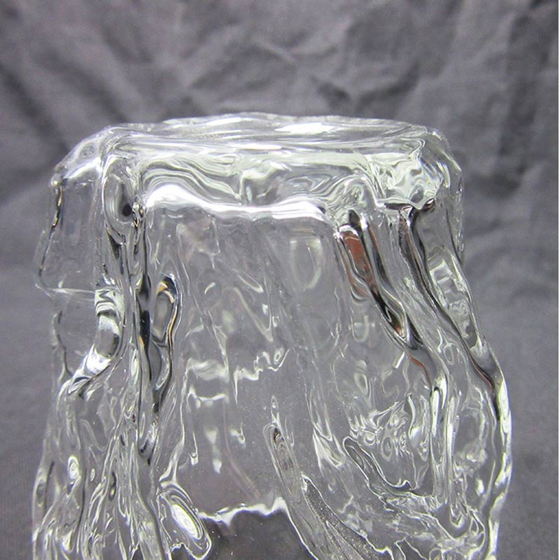 Japanese hammered irregular glass mug