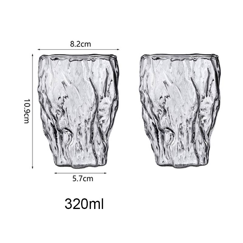 Japanese hammered irregular glass mug