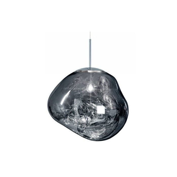 Jessamy | Molten Acrylic Globe Pendant Light with Mirrored Finish for Dining and Kitchen Spaces
