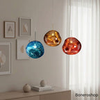 Jessamy | Molten Acrylic Globe Pendant Light with Mirrored Finish for Dining and Kitchen Spaces