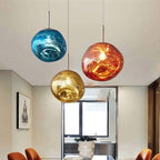 Jessamy | Molten Acrylic Globe Pendant Light with Mirrored Finish for Dining and Kitchen Spaces