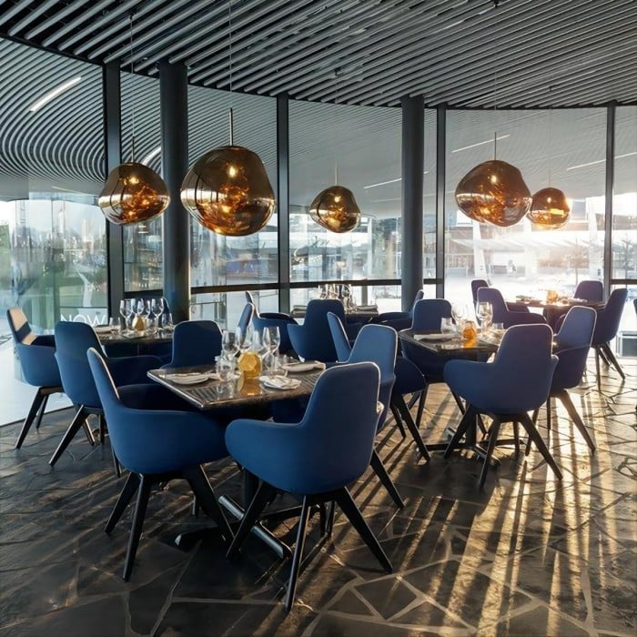 Jessamy | Molten Acrylic Globe Pendant Light with Mirrored Finish for Dining and Kitchen Spaces