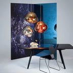 Jessamy | Molten Acrylic Globe Pendant Light with Mirrored Finish for Dining and Kitchen Spaces
