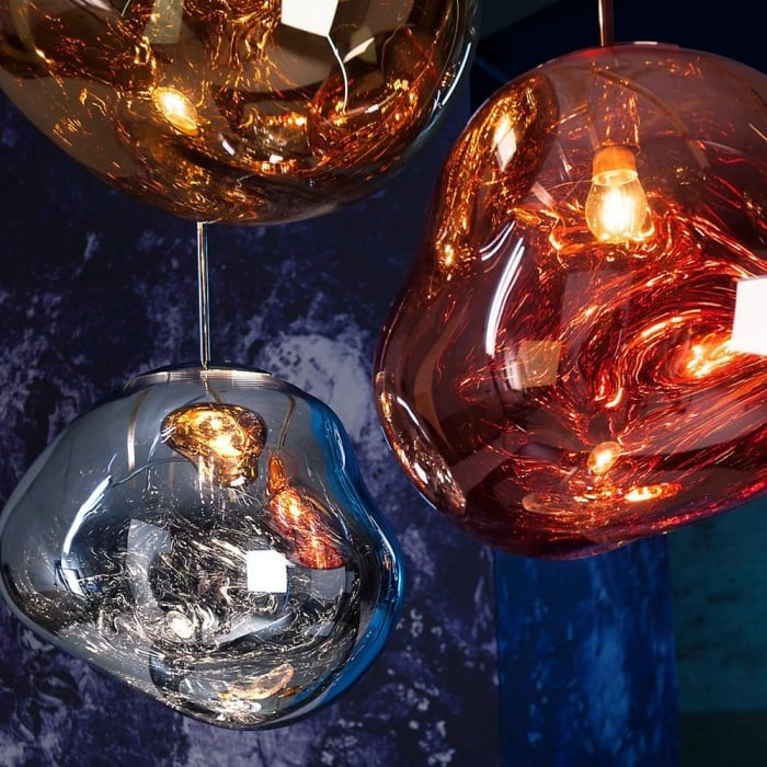 Jessamy | Molten Acrylic Globe Pendant Light with Mirrored Finish for Dining and Kitchen Spaces