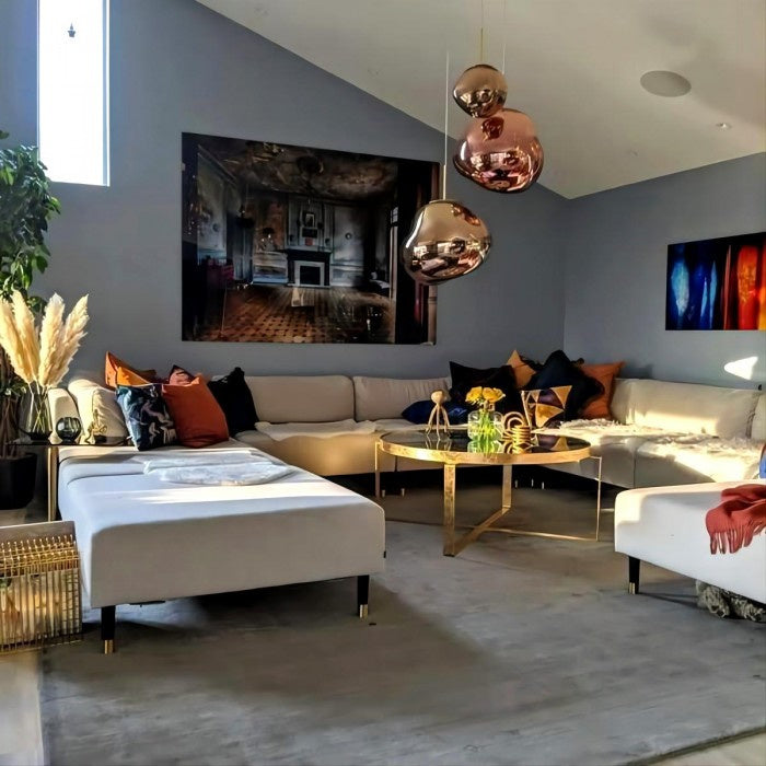 Jessamy | Molten Acrylic Globe Pendant Light with Mirrored Finish for Dining and Kitchen Spaces