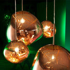 Jessamy | Molten Acrylic Globe Pendant Light with Mirrored Finish for Dining and Kitchen Spaces