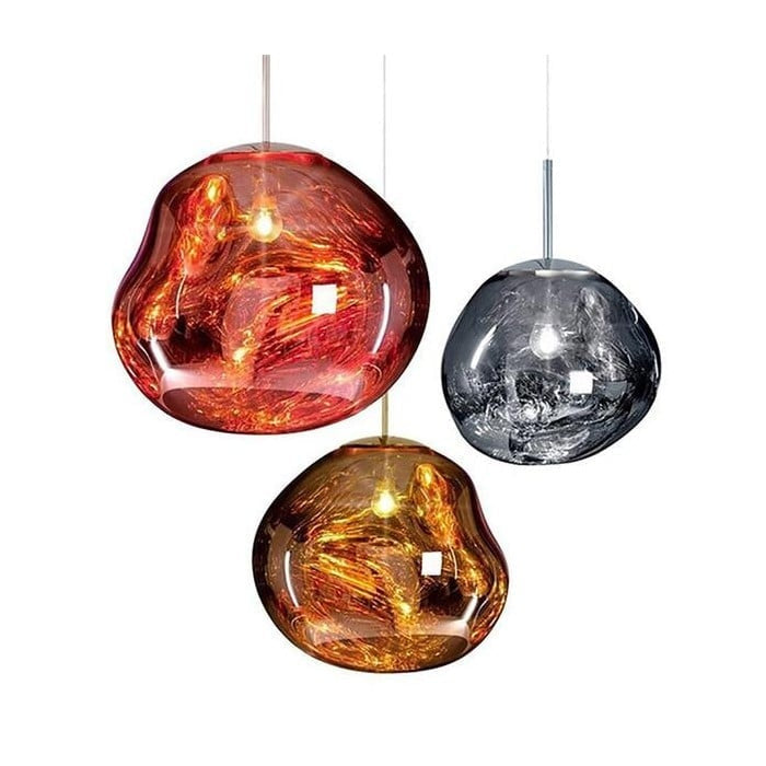 Jessamy | Molten Acrylic Globe Pendant Light with Mirrored Finish for Dining and Kitchen Spaces