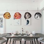 Jessamy | Molten Acrylic Globe Pendant Light with Mirrored Finish for Dining and Kitchen Spaces
