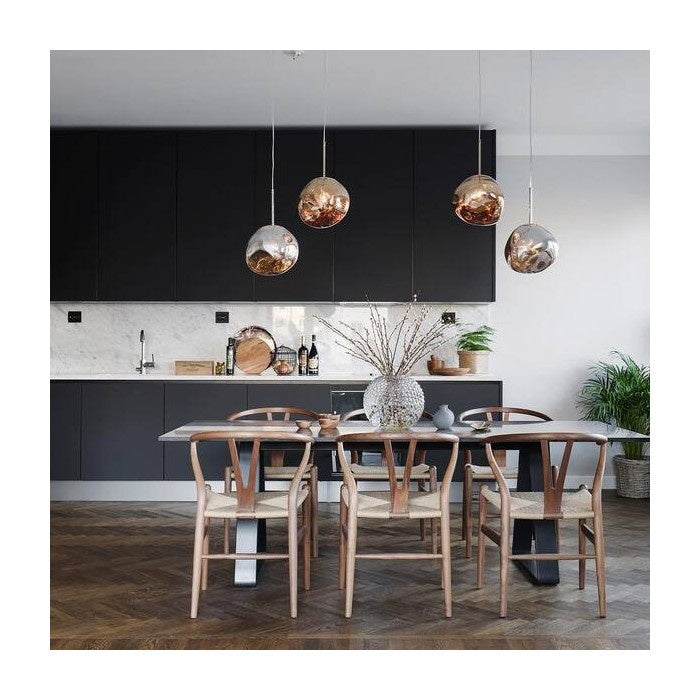 Jessamy | Molten Acrylic Globe Pendant Light with Mirrored Finish for Dining and Kitchen Spaces
