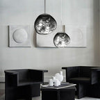Jessamy | Molten Acrylic Globe Pendant Light with Mirrored Finish for Dining and Kitchen Spaces