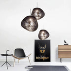 Jessamy | Molten Acrylic Globe Pendant Light with Mirrored Finish for Dining and Kitchen Spaces