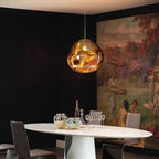 Jessamy | Molten Acrylic Globe Pendant Light with Mirrored Finish for Dining and Kitchen Spaces