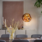 Jessamy | Molten Acrylic Globe Pendant Light with Mirrored Finish for Dining and Kitchen Spaces