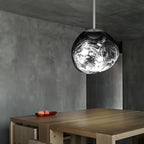 Jessamy | Molten Acrylic Globe Pendant Light with Mirrored Finish for Dining and Kitchen Spaces