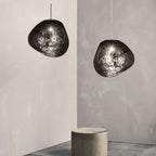 Jessamy | Molten Acrylic Globe Pendant Light with Mirrored Finish for Dining and Kitchen Spaces