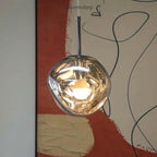 Jessamy | Molten Acrylic Globe Pendant Light with Mirrored Finish for Dining and Kitchen Spaces