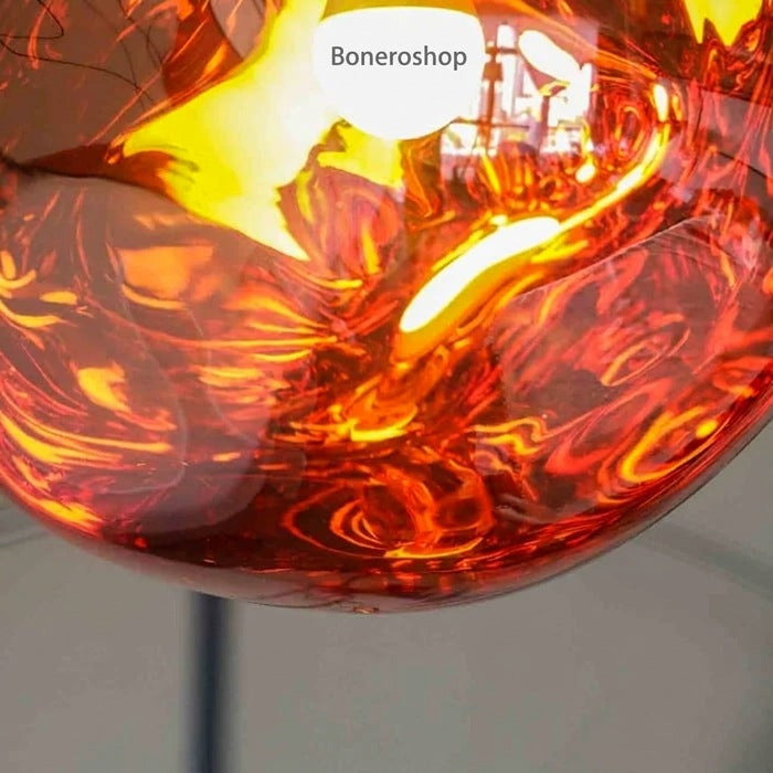 Jessamy | Molten Acrylic Globe Pendant Light with Mirrored Finish for Dining and Kitchen Spaces