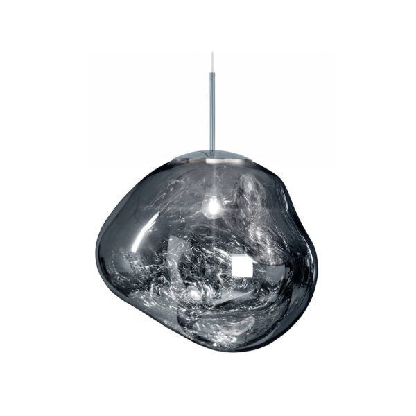 Jessamy | Molten Acrylic Globe Pendant Light with Mirrored Finish for Dining and Kitchen Spaces