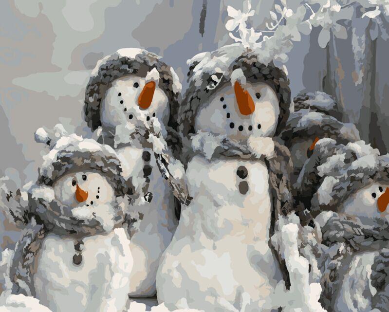 Joyful Snowman Family – Van-Go Paint-by-Number Kit
