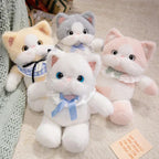 Kawaii Cat Plush Family with Collar