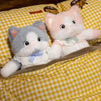 Kawaii Cat Plush Family with Collar