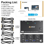 KC-KVM203DH 8K 30Hz USB 3.0 DP+DP+HDMI Triple Monitor KVM Switch