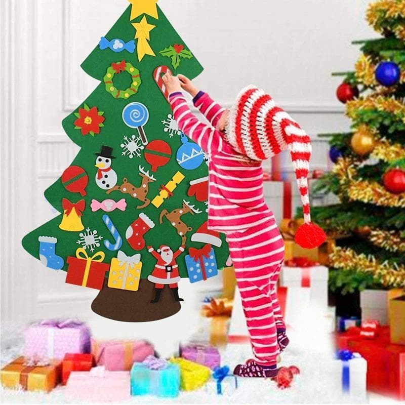 Kids' DIY Felt Christmas Tree with Ornaments