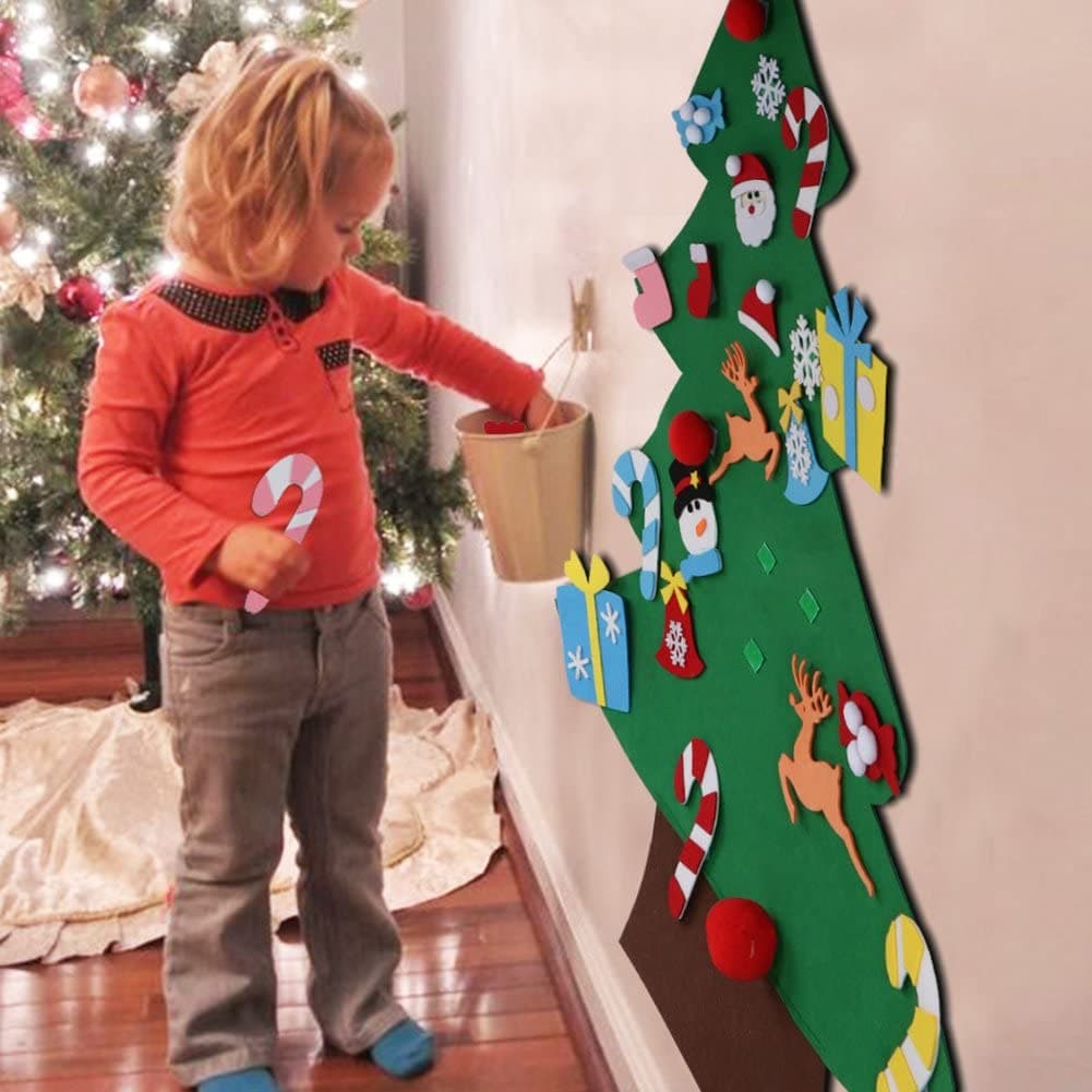 Kids' DIY Felt Christmas Tree with Ornaments