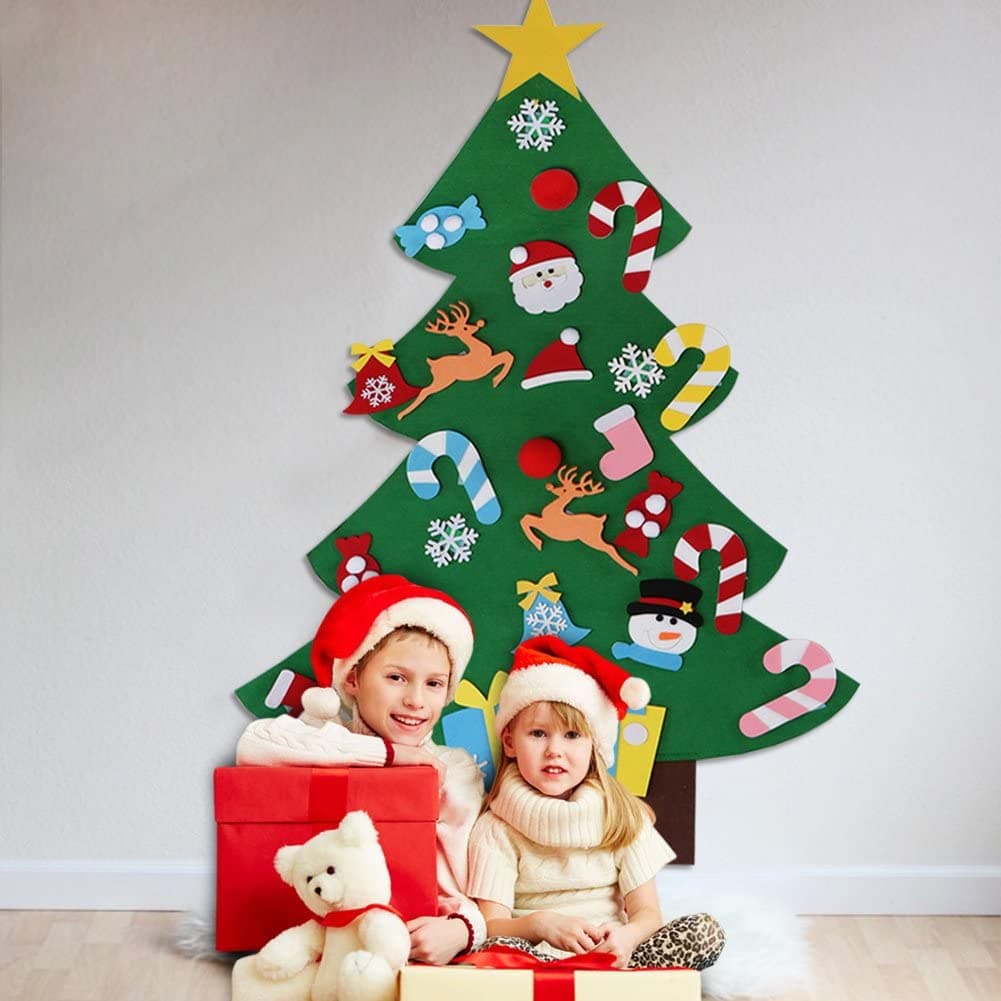 Kids' DIY Felt Christmas Tree with Ornaments