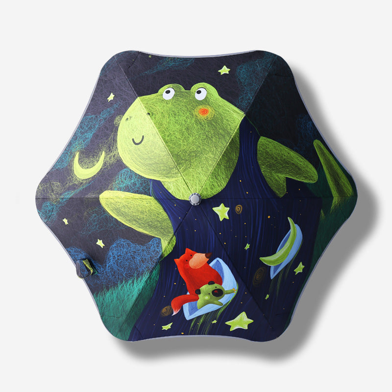 Kids' Folding Umbrella with Dinosaur Design