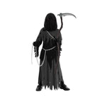 Kids Halloween Costume Grim Reaper Hooded Robe Set With Glowing Eyes