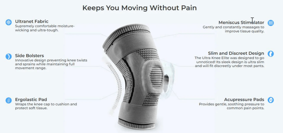 Knee Support with Silicone Core for Stability & Pain Relief