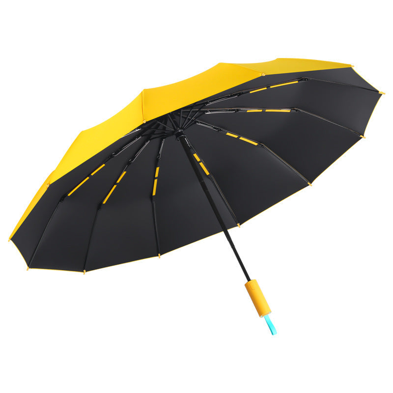Ladies' Compact Wind-Resistant Umbrella with Ergonomic Handle