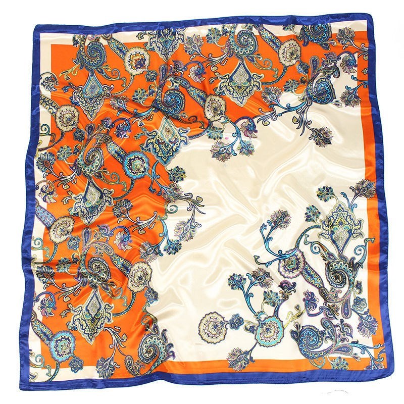 Large Square Silk-Effect Scarf