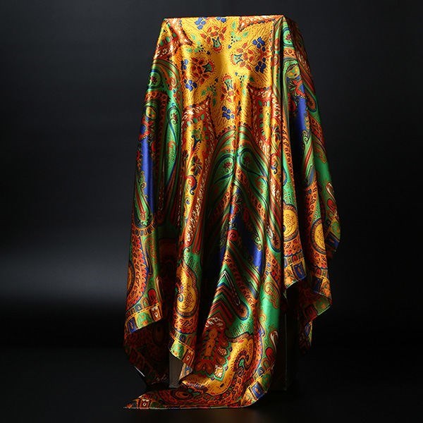 Large Square Silk-Effect Scarf