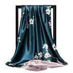 Large Square Silk-Effect Scarf