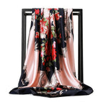 Large Square Silk-Effect Scarf