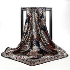 Large Square Silk-Effect Scarf