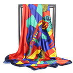 Large Square Silk-Effect Scarf