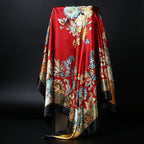 Large Square Silk-Effect Scarf